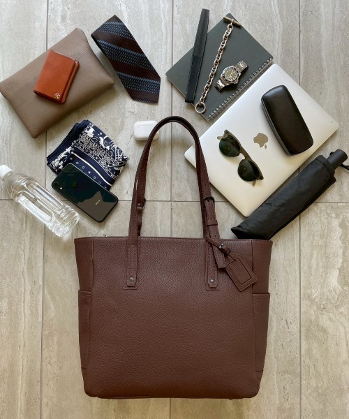 SOLATINA（ソラチナ）の「SBI-00001　シュリンクレザートート（トートバッグ・メンズ・ネイビー/ブルー/グレイッシュベージュ/チョコ/カーキ/ブラック/ライトブラウン・FREE）」の4枚目の写真