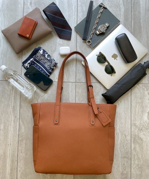 SOLATINA（ソラチナ）の「SBI-00001　シュリンクレザートート（トートバッグ・メンズ・ネイビー/ブルー/グレイッシュベージュ/チョコ/カーキ/ブラック/ライトブラウン・FREE）」の3枚目の写真