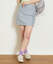 台形チェックスカート【韓国ファッション】
