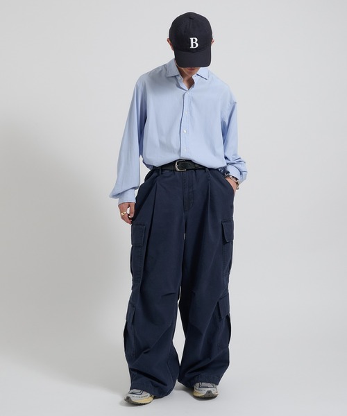 Perushu(ペルーシュ)の「ユーティリティドレープドローストリングバギーカーゴ(カーゴパンツ・メンズ・アイボリー/ネイビー/カーキ/ボルドー・MEDIUM/SMALL/LARGE)」の11枚目の写真