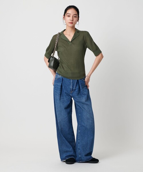 BEAUTY&YOUTH オープンカラー ショートスリーブニット BEAUTY&YOUTH UNITED ARROWS オープンカラー ショートスリーブ