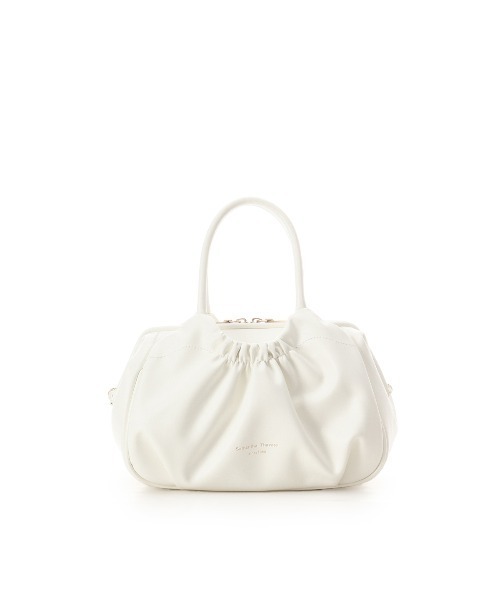 Samantha Thavasa（サマンサタバサ）の「ギャザーデザインハンドバッグ（ハンドバッグ・レディース・ホワイト/ブラック/ミント/ラベンダー・FREE）」の2枚目の写真