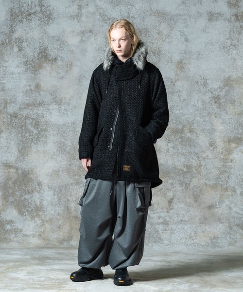 glamb（グラム）の「High Neck Mods Coat / ハイネックモッズコート（モッズコート・メンズ・ネイビー/グレー/ブラック/ワイン・S/M/L）」の13枚目の写真