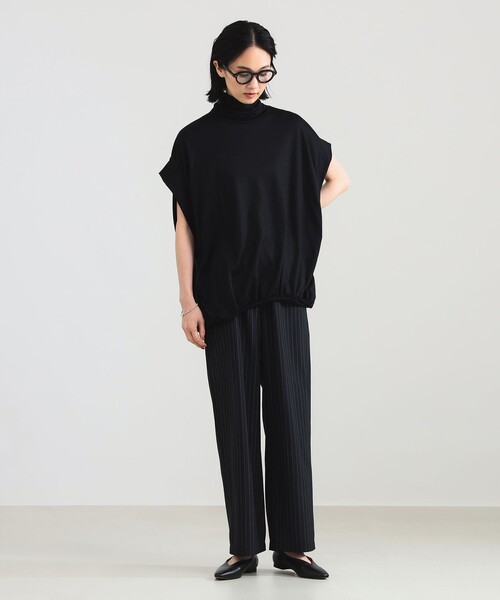 Demi-Luxe BEAMS（デミルクス ビームス）の「【別注】COG THE BIGSMOKE / KENNA ハイネック フレンチスリーブ トップス［手洗い可］（Tシャツ/カットソー・レディース・ブラック/ブラウン・ONE SIZE）」の3枚目の写真