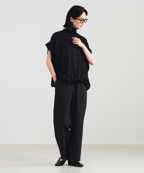 Demi-Luxe BEAMS（デミルクス ビームス）の「【別注】COG THE BIGSMOKE / KENNA ハイネック フレンチスリーブ トップス［手洗い可］（Tシャツ/カットソー・レディース・ブラック/ブラウン・ONE SIZE）」の5枚目の写真