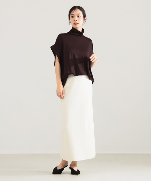 Demi-Luxe BEAMS（デミルクス ビームス）の「【別注】COG THE BIGSMOKE / KENNA ハイネック フレンチスリーブ トップス［手洗い可］（Tシャツ/カットソー・レディース・ブラック/ブラウン・ONE SIZE）」の8枚目の写真