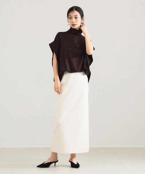 Demi-Luxe BEAMS（デミルクス ビームス）の「【別注】COG THE BIGSMOKE / KENNA ハイネック フレンチスリーブ トップス［手洗い可］（Tシャツ/カットソー・レディース・ブラック/ブラウン・ONE SIZE）」の9枚目の写真