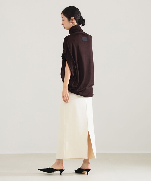 Demi-Luxe BEAMS（デミルクス ビームス）の「【別注】COG THE BIGSMOKE / KENNA ハイネック フレンチスリーブ トップス［手洗い可］（Tシャツ/カットソー・レディース・ブラック/ブラウン・ONE SIZE）」の10枚目の写真