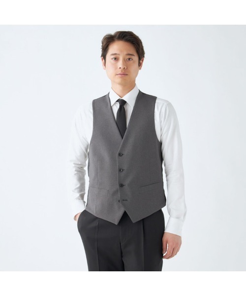 SUIT SELECT(スーツセレクト)の「【結婚式・セレモニー・イベント対応可】【通年】リバーシブルジレ(ベスト)/ブラック&グレー(スーツベスト・メンズ・ブラック×グレー・Y6/BB5/A4/A5/A6/AB4/AB6/AB7/Y4/Y5/AB5)」の10枚目の写真
