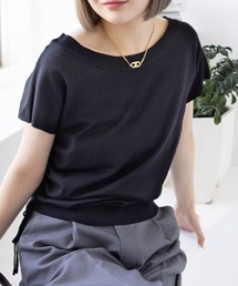 CLEAR BASIC | 2wayフレンチスリーブサイドドロストニットトップス[着回し力抜群 大人 骨格ウェーブ]≪CLEAR BASIC≫(ニット/セーター)