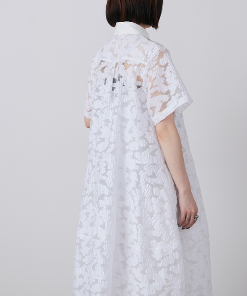LE CIEL BLEU/ルシェルブルー Sheer Jacquard Dress シアージャ