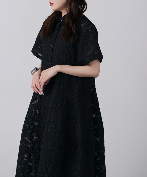 LE CIEL BLEU/ルシェルブルーSheer Jacquard Dress シアージャカード