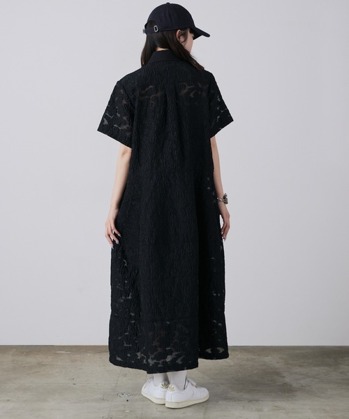 LE CIEL BLEU/ルシェルブルー Sheer Jacquard Dress シアージャ