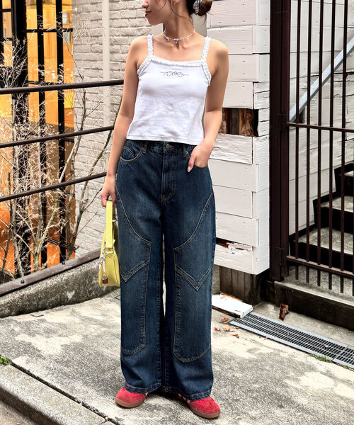 CIAOPANIC（チャオパニック）の「フリルテープカップ付きキャミソール（キャミソール・レディース・ホワイト/ブラック/グレー・ONE SIZE）」の15枚目の写真