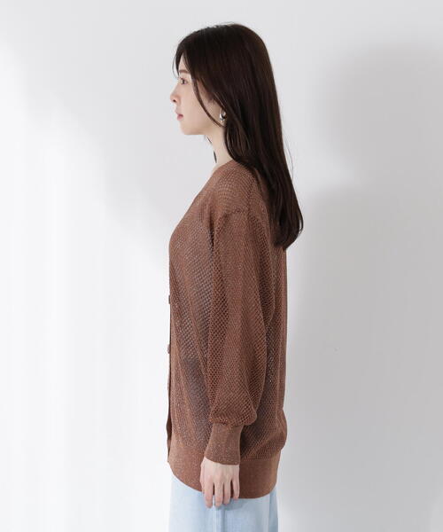 PROPORTION BODY DRESSING（プロポーションボディドレッシング）の「＜Ｅ＞ルーズカーディガン / 1215277601（ニット/セーター・レディース・ブラウン/ホワイト系その他/ピンク・FREE）」の4枚目の写真