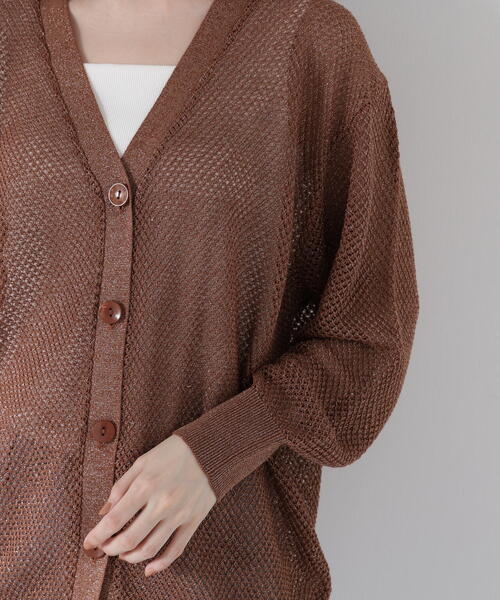 PROPORTION BODY DRESSING（プロポーションボディドレッシング）の「＜Ｅ＞ルーズカーディガン / 1215277601（ニット/セーター・レディース・ブラウン/ホワイト系その他/ピンク・FREE）」の6枚目の写真