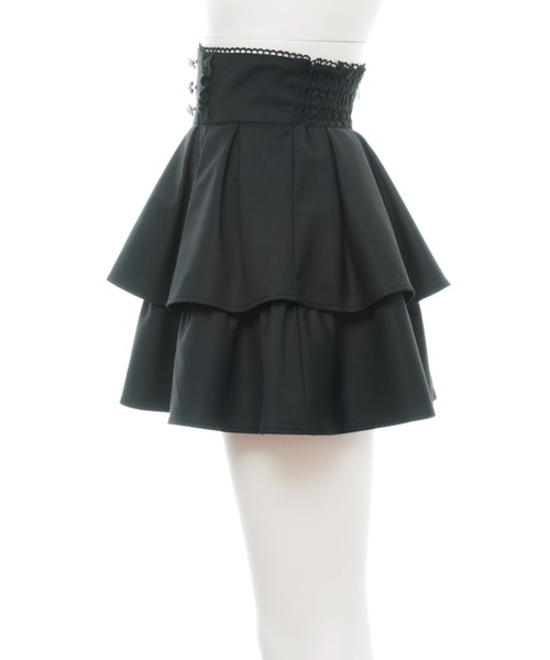 Secret Honey（シークレットハニー）の「ティアードタックフレアスカパン（スカート・レディース・ワインレッド/ブラック・MEDIUM）」の12枚目の写真