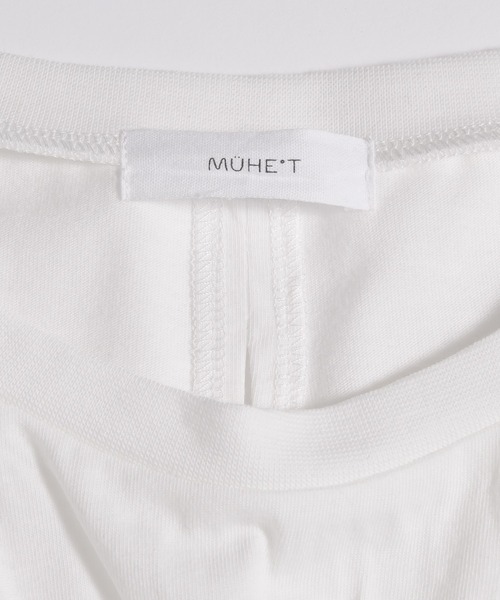 MUHET(ミュエータ)の「back open shirring logo t-shirt / バックオープンシャーリングロゴTシャツ(Tシャツ/カットソー・レディース・ブラック/オフホワイト・SMALL/MEDIUM)」の15枚目の写真
