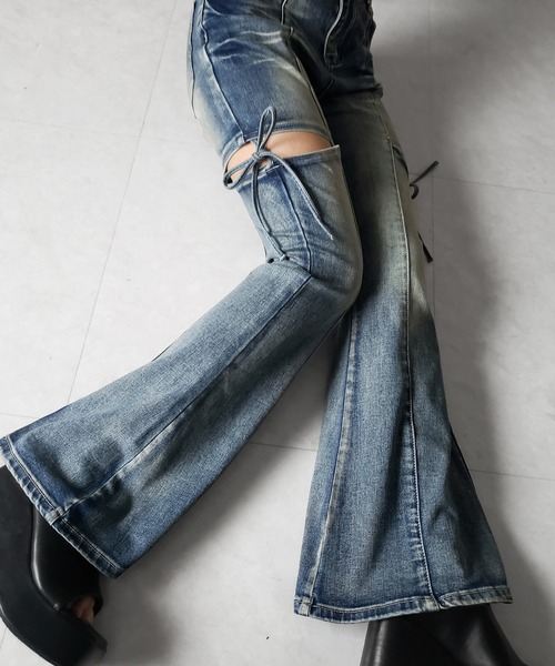 2color ／ 3size 】カットアウトリボンヴィンテージストレッチ