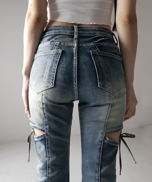2color ／ 3size 】カットアウトリボンヴィンテージストレッチ