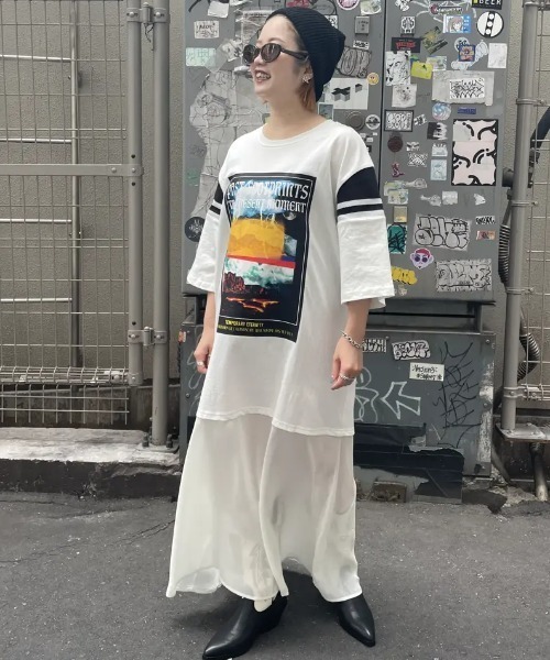 セール】(OKIRAKU×ROSE BUD)SHOULDER LINE LAYERED DRESS