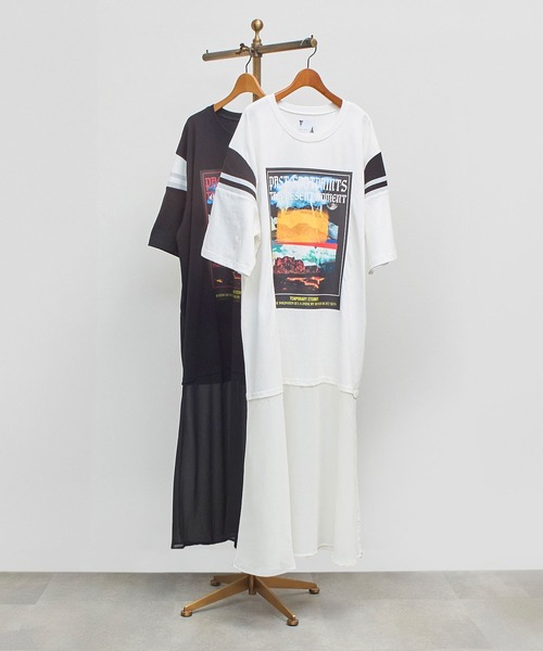 OKIRAKU（オキラク）の「(OKIRAKU×ROSE BUD)SHOULDER LINE LAYERED DRESS（ワンピース・レディース・ホワイト/ブラック・ONE SIZE）」の3枚目の写真