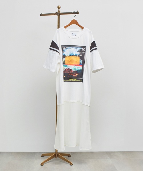 OKIRAKU（オキラク）の「(OKIRAKU×ROSE BUD)SHOULDER LINE LAYERED DRESS（ワンピース・レディース・ホワイト/ブラック・ONE SIZE）」の4枚目の写真