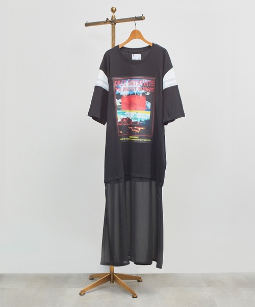 セール】(OKIRAKU×ROSE BUD)SHOULDER LINE LAYERED DRESS