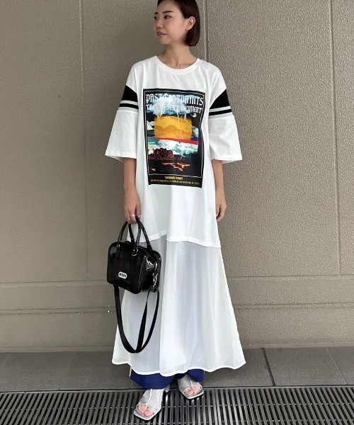 セール】(OKIRAKU×ROSE BUD)SHOULDER LINE LAYERED DRESS