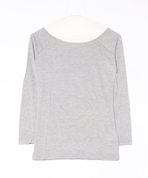 each（イーチ）の「ホルターネックキャミソール＆ロングTシャツセット（Tシャツ/カットソー・レディース・チャコールグレー/ブラック・FREE）」の6枚目の写真