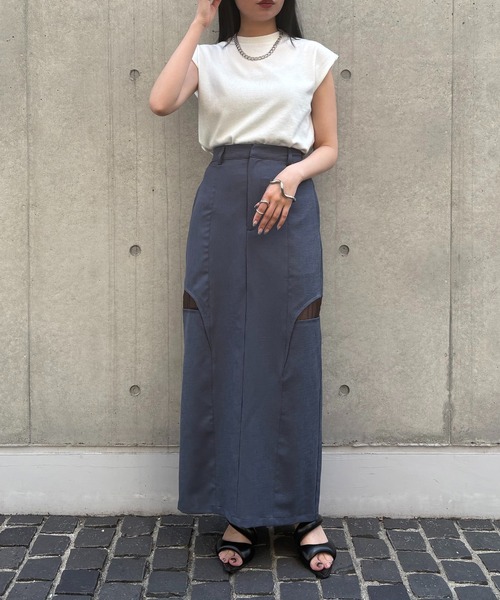 &g'aime(アンジェム)の「【&g'aime】フレンチスリーブニット Cap Sleeve Knit Top(ニット/セーター・レディース・グリーン/ホワイト/ブラック/チャコールグレー・FREE)」の6枚目の写真