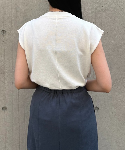 &g'aime】フレンチスリーブニット Cap Sleeve Knit Top（ニット
