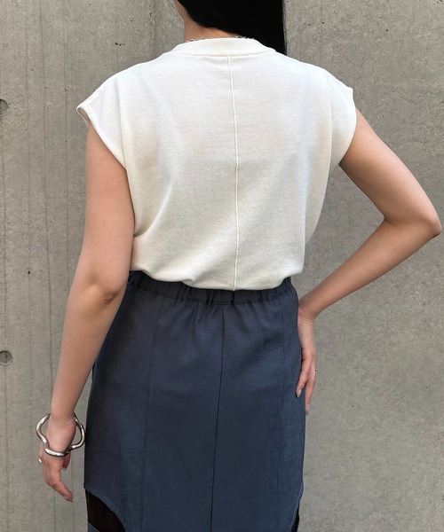 &g'aime(アンジェム)の「【&g'aime】フレンチスリーブニット Cap Sleeve Knit Top(ニット/セーター・レディース・グリーン/ホワイト/ブラック/チャコールグレー・FREE)」の7枚目の写真