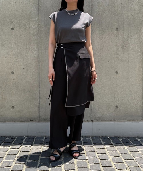 &g'aime】フレンチスリーブニット Cap Sleeve Knit Top（ニット