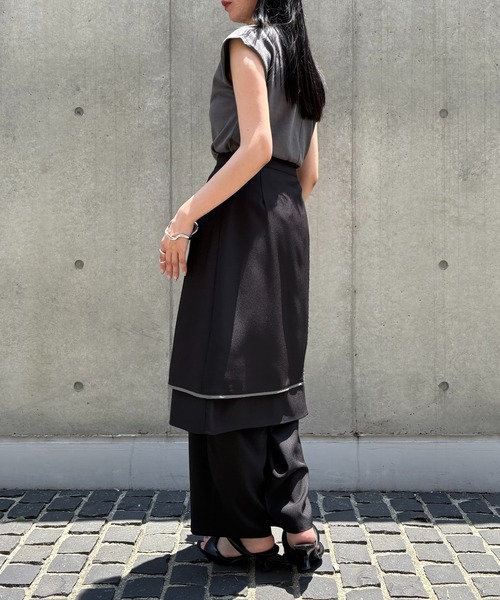 ☆美品☆aimeine エメイン　ジャガードフレンチスリーブニット ダークグレー セール】【&g'aime】フレンチスリーブニット Cap Sleeve Knit