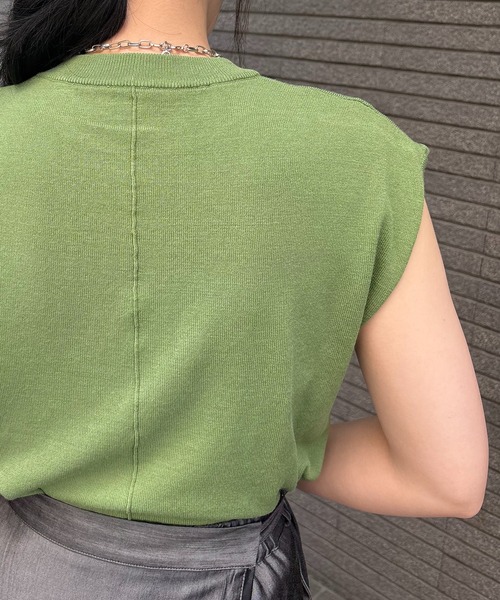 セール】【&g'aime】フレンチスリーブニット Cap Sleeve Knit
