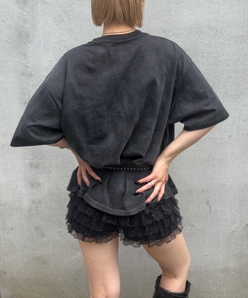 tシャツ 2サイズ「Sourcream」PWステンシルプリントポケットTEE レディース メンズ セール】2サイズ【Sourcream】PWステンシルプリントポケットTEE