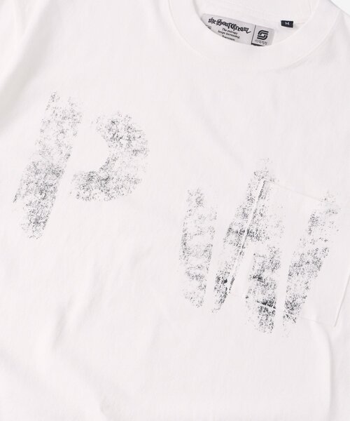 セール】2サイズ【Sourcream】PWステンシルプリントポケットTEE