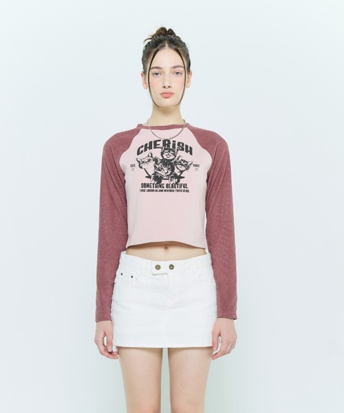 LARTIGENT(ラーティゼン)の「L6 CAT RAGLAN T-SHIRT(Tシャツ/カットソー・レディース・ピンク・FREE)」の3枚目の写真