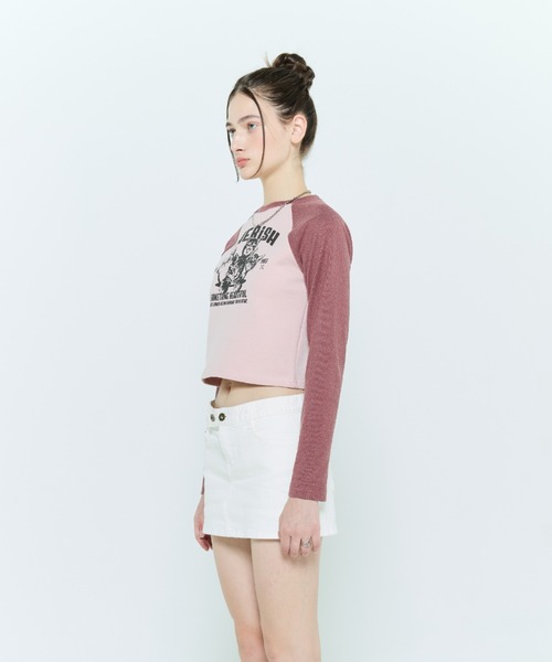 LARTIGENT(ラーティゼン)の「L6 CAT RAGLAN T-SHIRT(Tシャツ/カットソー・レディース・ピンク・FREE)」の4枚目の写真