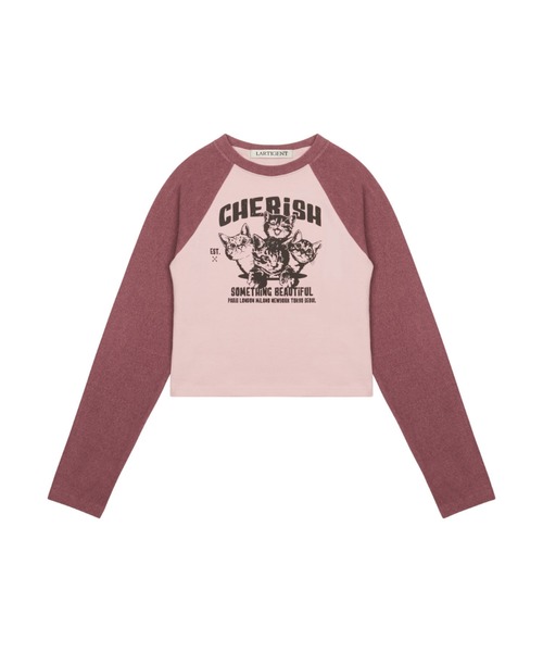 LARTIGENT(ラーティゼン)の「L6 CAT RAGLAN T-SHIRT(Tシャツ/カットソー・レディース・ピンク・FREE)」の6枚目の写真