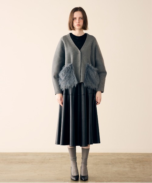 Marilyn Moon（マリリンムーン）の「shaggy pocket milano rib jacket（その他アウター・レディース・ブラック/グレー/アイボリー・FREE）」の11枚目の写真