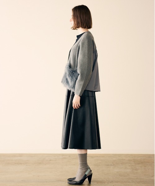 Marilyn Moon（マリリンムーン）の「shaggy pocket milano rib jacket（その他アウター・レディース・ブラック/グレー/アイボリー・FREE）」の12枚目の写真