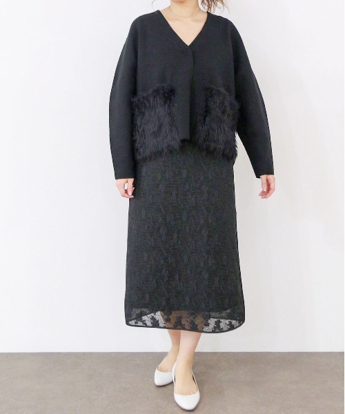 Marilyn Moon（マリリンムーン）の「shaggy pocket milano rib jacket（その他アウター・レディース・ブラック/グレー/アイボリー・FREE）」の18枚目の写真