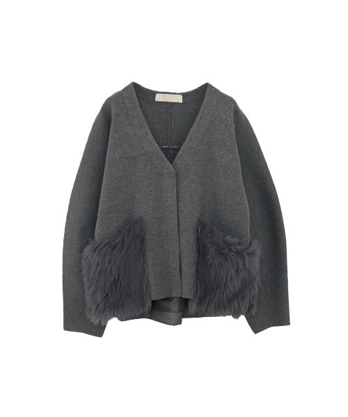 Marilyn Moon（マリリンムーン）の「shaggy pocket milano rib jacket（その他アウター・レディース・ブラック/グレー/アイボリー・FREE）」の22枚目の写真