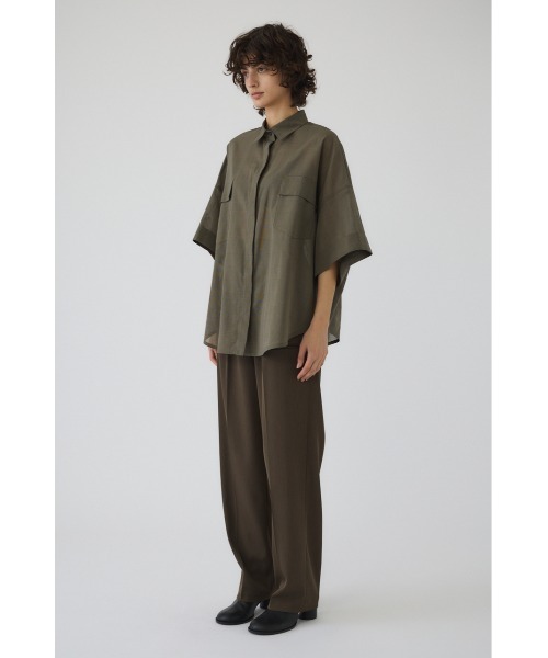 RIM.ARK ダークグリーン ポロシャツ フリーサイズ Oversized check pattern SH オーバーサイズドチェックパターン