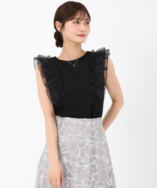 MISCH MASCH(ミッシュマッシュ)の「フリルスリーブカットトップス(Tシャツ/カットソー・レディース・グレー/ブラック/ピンク・フリ-)」の17枚目の写真