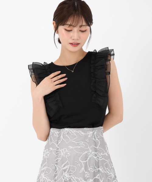 MISCH MASCH(ミッシュマッシュ)の「フリルスリーブカットトップス(Tシャツ/カットソー・レディース・グレー/ブラック/ピンク・フリ-)」の16枚目の写真