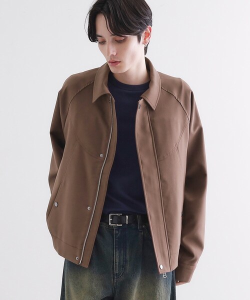 tk.TAKEO KIKUCHI（ティーケータケオキクチ）の「カーブシームフライトブルゾン（ブルゾン・メンズ・ブラック/ブラウン系・01/02/03）」の4枚目の写真