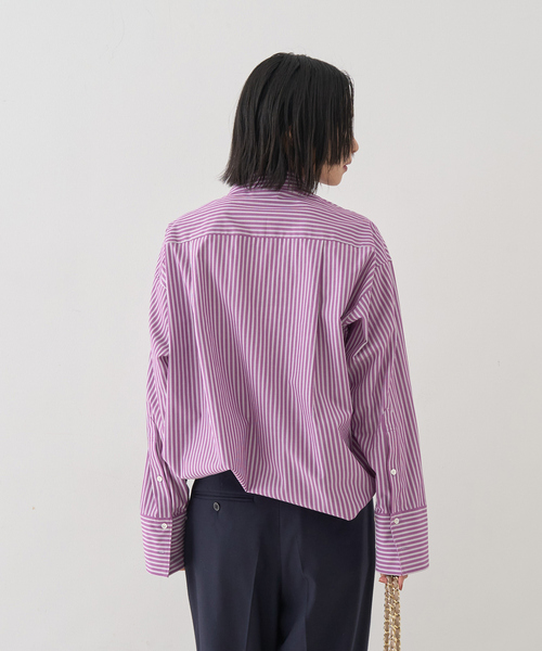 Rouge vif（ルージュヴィフ）の「ストライプメンズライクシャツ（シャツ/ブラウス・レディース・パープル/キャメル・フリー）」の12枚目の写真